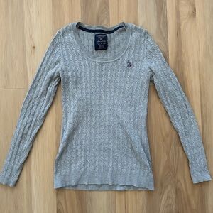 Gray Cable Knit Sweater
